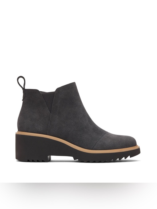 Toms Shoes - TOMS Maude Wedge Bootie Ankle Boot Gray Forged Iron Size 8